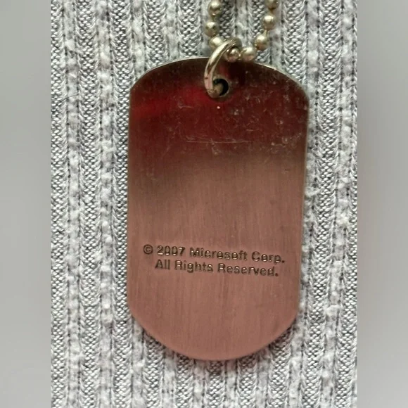 2007 Microsoft Corp signed Halo 3 silver tone dog tag pendant necklace - Picture 6 of 7